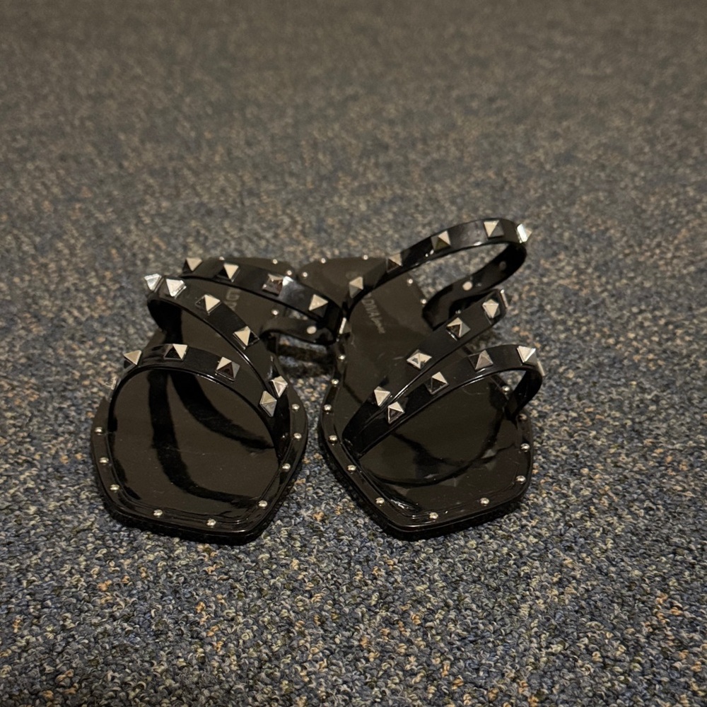 Charlotte Russe Black Studded Strappy Sandals